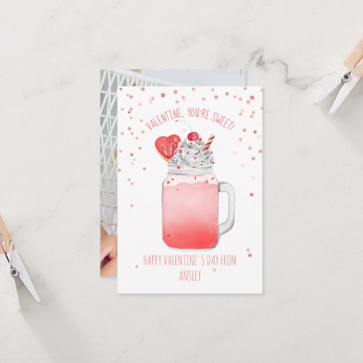 スイートクッキーミルクシェイク教室バレンタイン カード (正面/裏面インサイチュ)