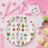 スイートクリスマスアイコンデザイン ペーパープレート (パーティー)