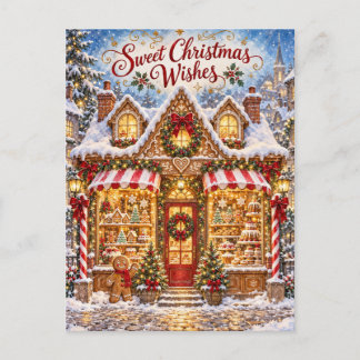 スイートクリスマスウィッシュジンジャーブレッドベーカリーポストカード ポストカード