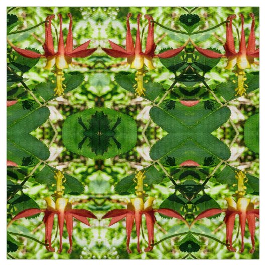 スイートクリスマスオダマキ（植物）生地 ファブリック (見本)