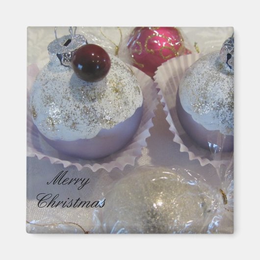 スイートクリスマスカップケーキ マグネット (正面)