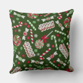 スイートクリスマスキャンディパターン装飾用クッション クッション (裏面)