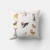 スイートクリスマスサンタハットドッグズモノグラム クッション (裏面)