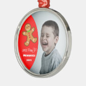 スイートクリスマスジンジャーブレッドマンカスタムYEAR RED メタルオーナメント (左)