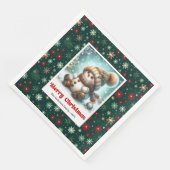 スイートクリスマススノーマン水彩キッズ用ナプキン (コーナー)
