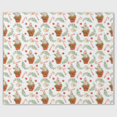 スイートクリスマストリートルパターンホリデー ラッピングペーパー (フラット)