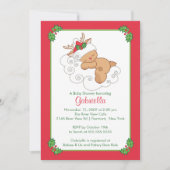 スイートクリスマスベビーシャワー招待状ベビー鹿 招待状 (正面)