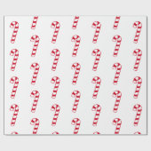 スイートクリスマスレッドキャンディーケーン ラッピングペーパー (フラット)