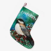 スイートクリスマス《鳥》アメリカゴガラスノーベリー スモールクリスマスストッキング (正面 (吊り時))