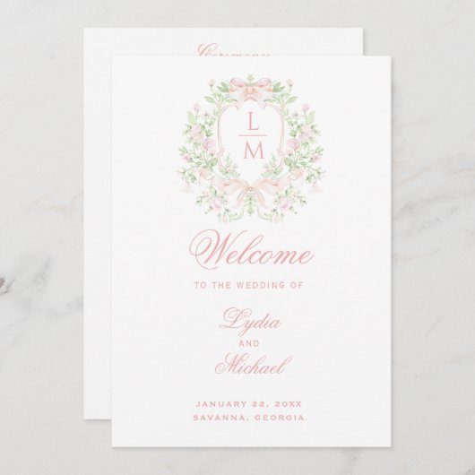 スイートクレストモノグラム結婚式 プログラム (正面/裏面)