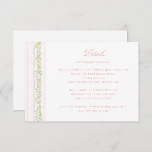 スイートクレスト付き/赤面ピンクボウ詳細 サンキューカード (正面/裏面)