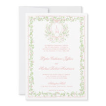 スイートクレスト付き/赤面ピンクボウ | モノグラム結婚ス