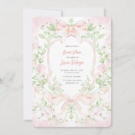 スイートクレストw/赤面ピンクボウズブライダルシャワー 招待状