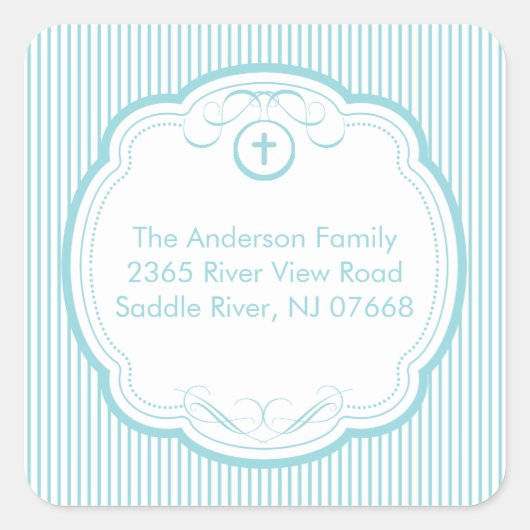 スイートクロスインフレームアドレスステッカーバプテスマ スクエアシール (正面)