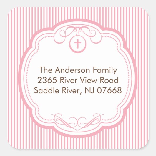 スイートクロスインフレームアドレスステッカーバプテスマ スクエアシール (正面)