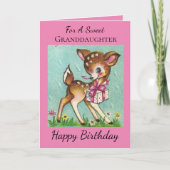 スイートグランドドーターヴィンテージベビーディアー誕生日 カード (正面)