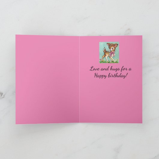 スイートグランドドーターヴィンテージベビーディアー誕生日 カード (内部)