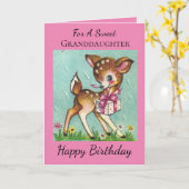 スイートグランドドーターヴィンテージベビーディアー誕生日 カード (黄色い花)