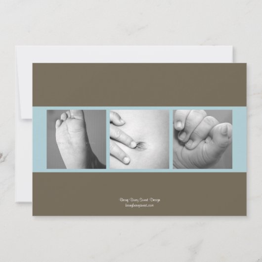 スイートグリーティングベビーの写真出産案内 案内状 (裏面)