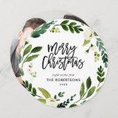 スイートグリーンフローラリースラウンドフォト シーズンカード (正面/裏面)