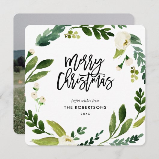 スイートグリーンリーフローラリース写真 シーズンカード (正面/裏面)