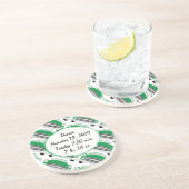 スイートグリーンレトロ車ベビーシャワーギフト コースター (側面)