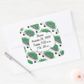 スイートグリーンレトロ車ベビーシャワーギフト スクエアシール (封筒)