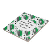 スイートグリーンレトロ車ベビーシャワーギフト タイル (側面)