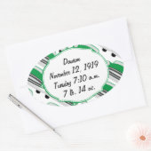 スイートグリーンレトロ車ベビーシャワーギフト 楕円形シール (封筒)