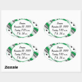 スイートグリーンレトロ車ベビーシャワーギフト 楕円形シール (シート)