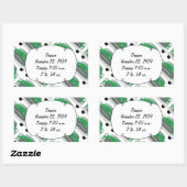 スイートグリーンレトロ車ベビーシャワーギフト 長方形シール (シート)