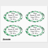 スイートグリーンレトロ車ベビーシャワー発表 楕円形シール (シート)