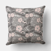 スイートグレーピンクホワイトフローラルパターン装飾用クッション クッション (裏面)