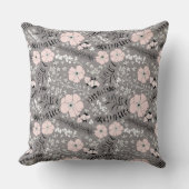 スイートグレーピンクホワイトフローラルパターン装飾用クッション クッション (正面)