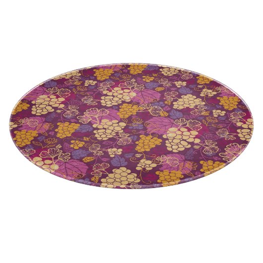 スイートグレープつる植物パターン背景 カッティングボード (角)