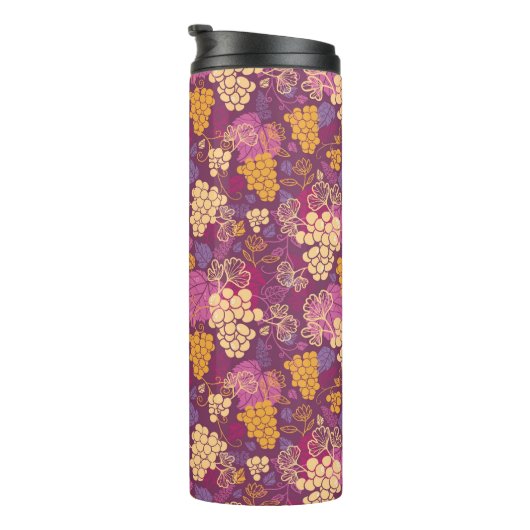スイートグレープつる植物パターン背景 タンブラー (回転右)
