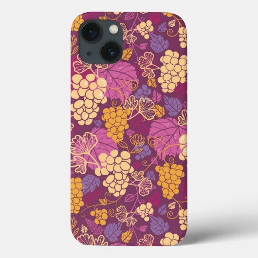 スイートグレープつる植物パターン背景 Case-Mate iPhoneケース (裏面)