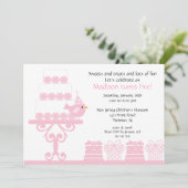 スイートケーキの誕生日招待状 招待状 (スタンド正面)