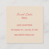 スイートケーキベーカリー名刺 スクエア名刺 (裏面)