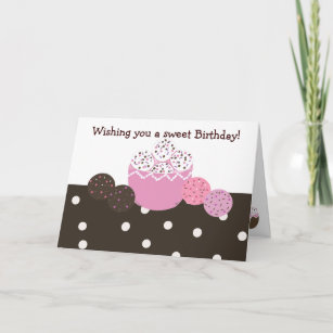 スイートケーキボール誕生日デザイン カード
