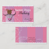 スイートケーキポップ・アートのベーカリーベイクショップ名刺 名刺 (正面/裏面)