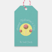 スイートケーキヴァレンティポップ・アートのンズピンクティール（緑がかった色） ギフトタグ (正面)