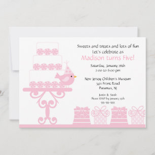 スイートケーキ誕生日招待状 招待状