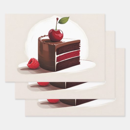 スイートケーキ ラッピングペーパーシート (セット)