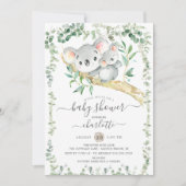 スイートコアラベアベビーベイビーシャワー招待状 招待状 (正面)