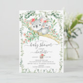 スイートコアラベアーガールズベビーシャワー招待状 招待状 (スタンド正面)