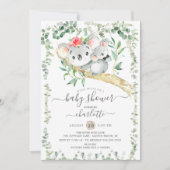 スイートコアラベアーボーイズベビーシャワー招待状 招待状 (正面)