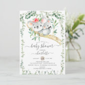 スイートコアラベアーボーイズベビーシャワー招待状 招待状 (スタンド正面)