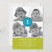 スイートコラージュフォト誕生日招待状 招待状 (正面)