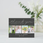 スイートコラージュ結婚のサンキューカード – 木炭 ポストカード (スタンド正面)